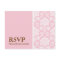 Pink Damask RSVP Postcard
