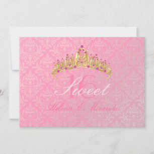 Pink Damask Sweet 16/ tiara/ invitations