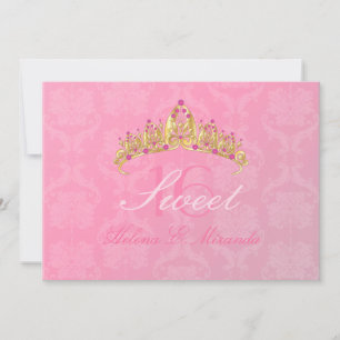 Pink Damask Sweet 16/ tiara/ invitations