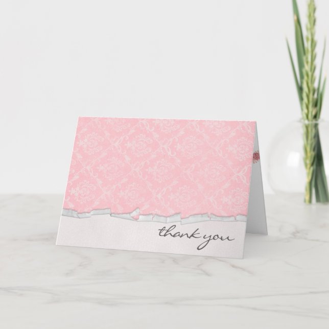 Pink Damask Thank You (Front)