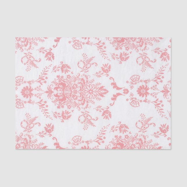 Pink Damask Tissue Paper (Front)