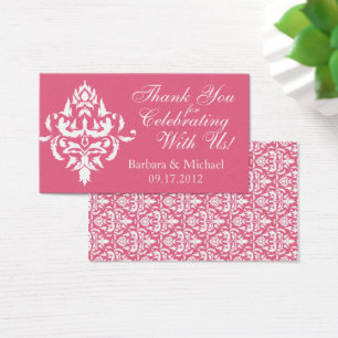 Pink Damask Wedding Favour Gift Tags