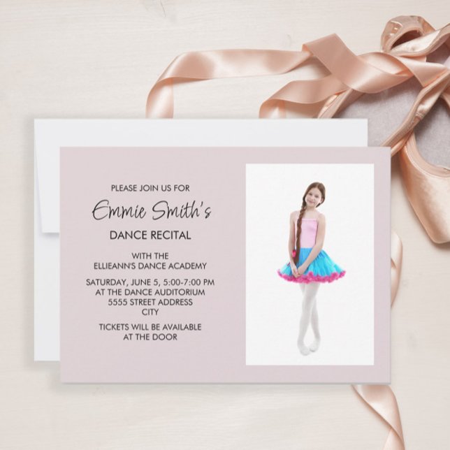 Pink Dance Recital Photo Invite (Creator Uploaded)