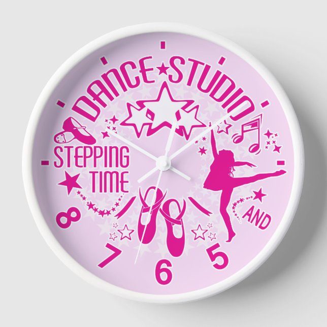 Pink Dance Studio Clock (Front)