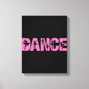 Pink DANCE with Ballerina Cutouts Canvas Print
