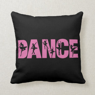 Pink DANCE with Ballerina Cutouts Cushion