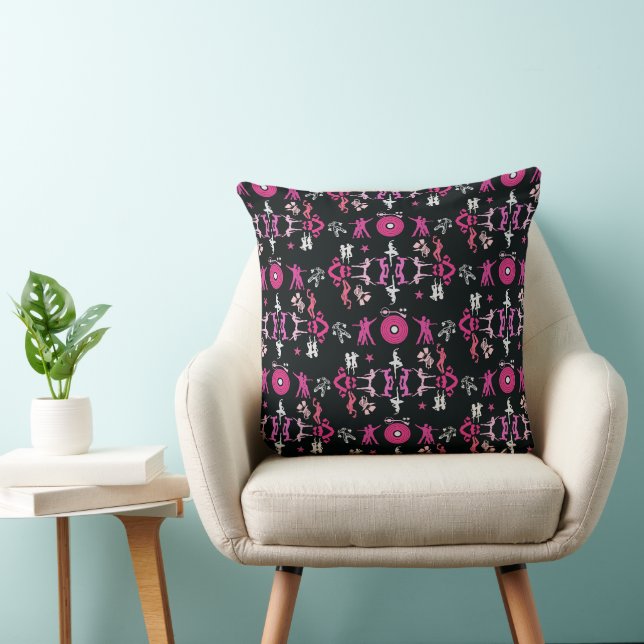 Pink Dancer Patterned Home Decor Cushion (Chair)