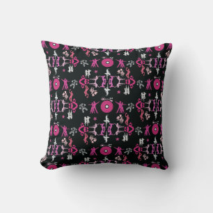 Pink Dancer Patterned Home Decor Cushion