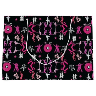 Pink Dancer Patterned Home Decor Large Gift Bag