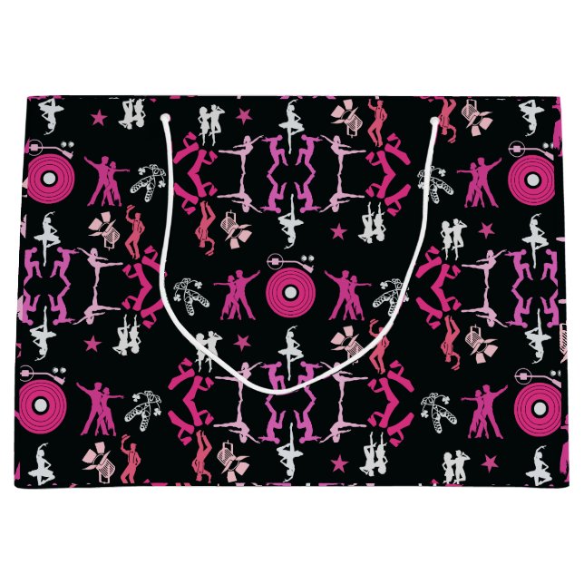 Pink Dancer Patterned Home Decor Large Gift Bag (Front)