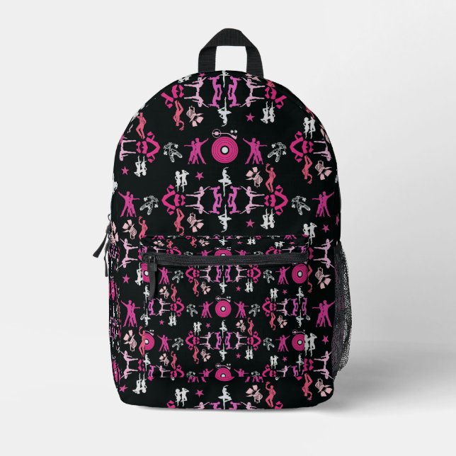 Pink Dancer Patterned Home Decor Printed Backpack (Front)