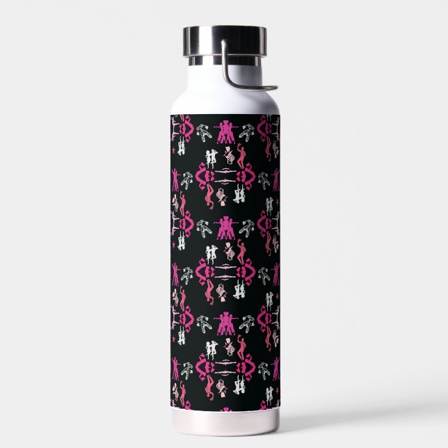 Pink Dancer Patterned Home Decor Water Bottle (Left)