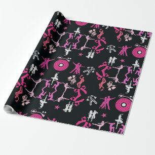 Pink Dancer Patterned Home Decor Wrapping Paper