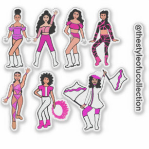 Pink  Dancer Stickers  #2