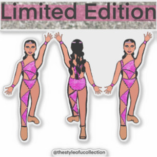 Pink  Dancer Stickers  #4