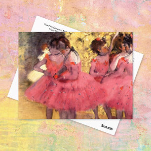 Pink Dancers Before the Ballet Edgar Degas Postcard