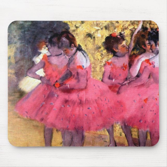 Pink Dancers, Edgar Degas Mouse Pad (Front)
