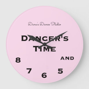 Pink Dancer's Time 5, 6, 7 and 8 Novelty Round Clo Large Clock