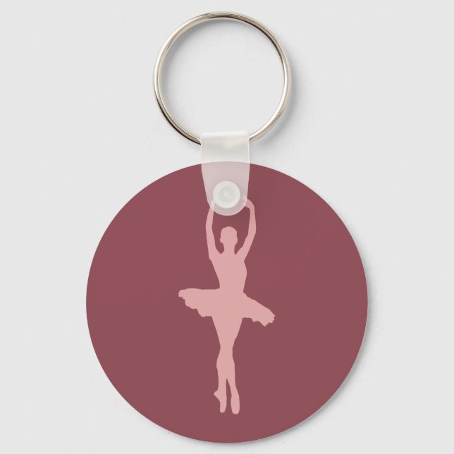 Pink Dancing Ballerina Key Ring (Front)