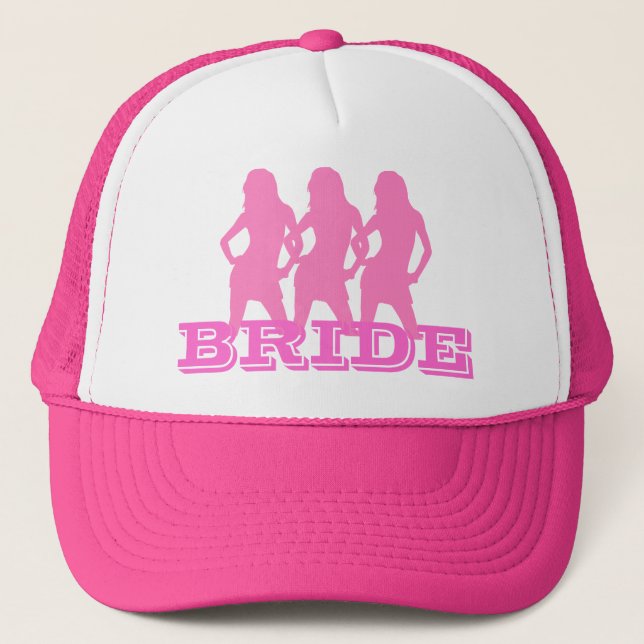 Pink dancing girls, bride trucker hat (Front)