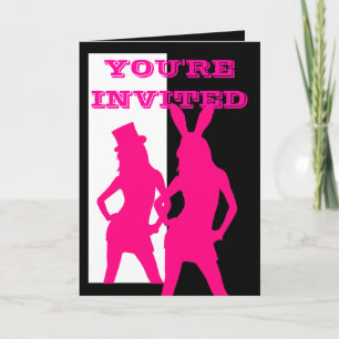 Pink dancing girls party invitation