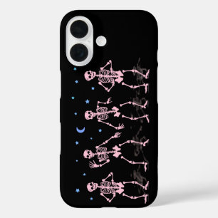 Pink Dancing Skeleton Halloween Shirt iPhone 16 Case