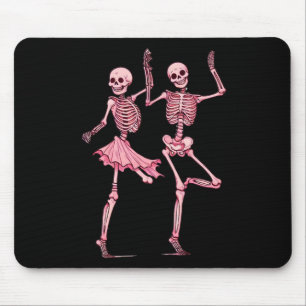 Pink Dancing Skeletons Dance Day Of Dead Halloween Mouse Pad