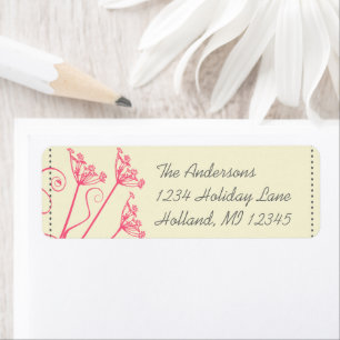 Pink Dandelion Damask Return Address Labels