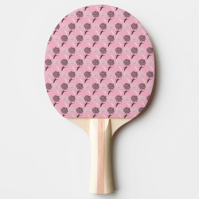 Pink Dandelion Flower Pattern Ping Pong Paddle (Front)