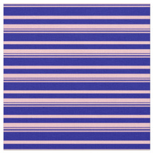 Pink & Dark Blue Coloured Pattern of Stripes Fabric