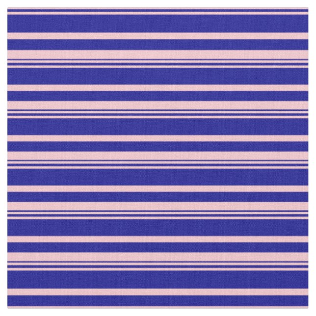 Pink & Dark Blue Coloured Pattern of Stripes Fabric (Close Up)