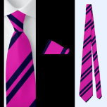 Pink Dark Blue Striped Pattern          Tie<br><div class="desc">Pink Dark Blue Striped Pattern neck tie.</div>