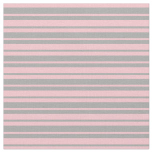 Pink & Dark Grey Coloured Lines/Stripes Pattern Fabric