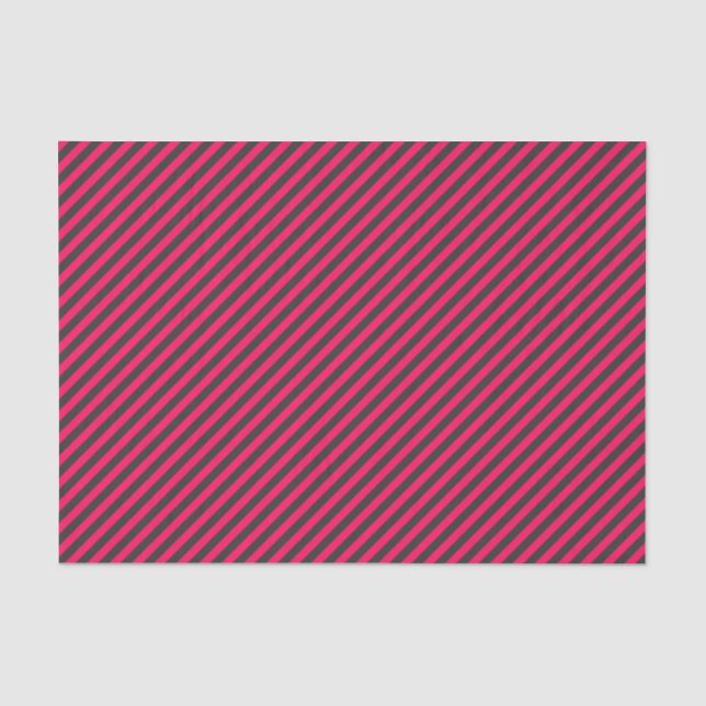 Pink & Dark Grey Striped Tissue Paper (Front)