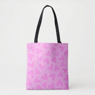 PINK DARK HEARTS TOTE BAG
