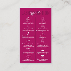 Pink Dark Icon Makeup Lash Extension Aftercare Business Card