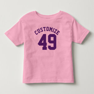 Pink & Dark Purple Toddler   Sports Jersey Design T-Shirt