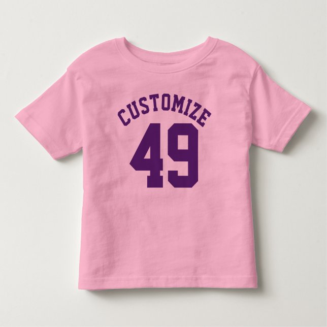 Pink & Dark Purple Toddler | Sports Jersey Design T-Shirt (Front)