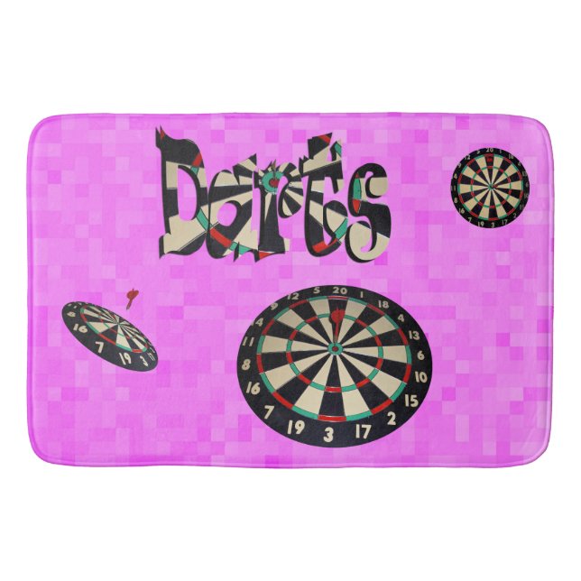 Pink Darts Design, Bath Mat (Front)