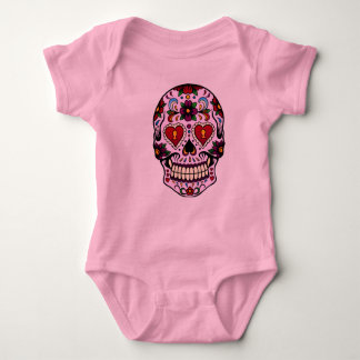 Pink Day of the Dead Baby Bodysuit