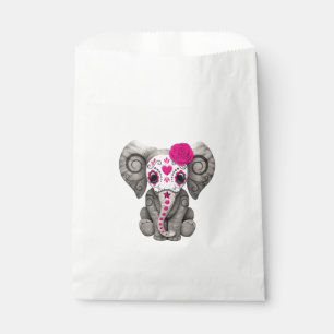 Pink Day of the Dead Elephant Favour Bag