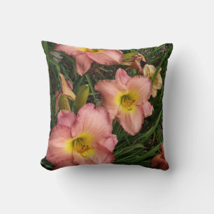 Pink Daylilies Pillow
