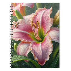 Pink Daylily Floral Notebook