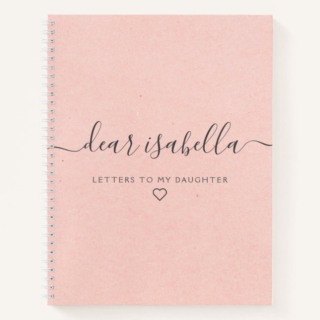 Pink Dear Daughter Keepsake Memory Journal (Front)