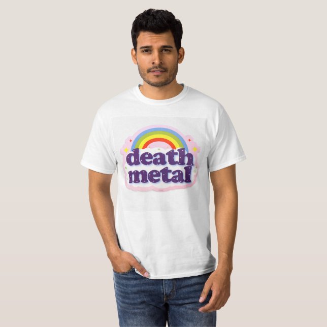 Pink Death Metal Rainbow T-Shirt (Front Full)