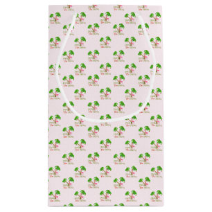 Pink Deck The Palms Tropical Christmas Santa Flami Small Gift Bag