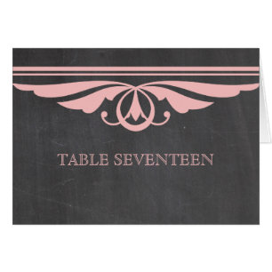 Pink Deco Chalkboard Table Number Card