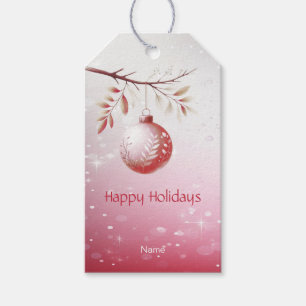 Pink Decorative Christmas Ball Holiday Gift Tag