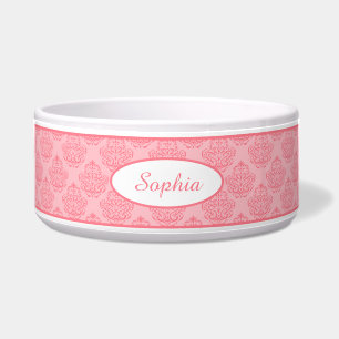Pink Decorative Damask Pattern With Custom Name