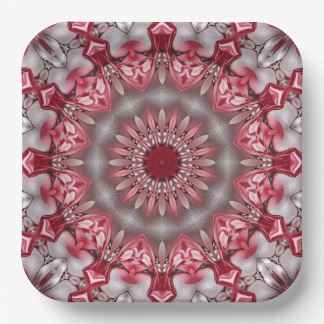 Pink Decorative Holiday Paper Plate (Front)